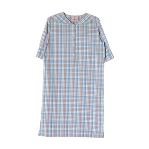 시눈 라이트블루 체크 세일러카라 반팔 원피스 드레스 이미지