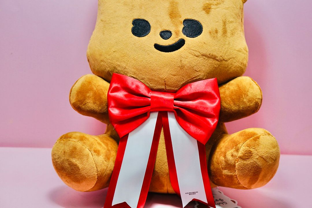 큐피드곰 축하 리본 인형 미사용 새제품--1