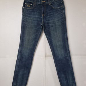 32)플랙진 가죽패치 밀란 워싱 스판 일자청바지