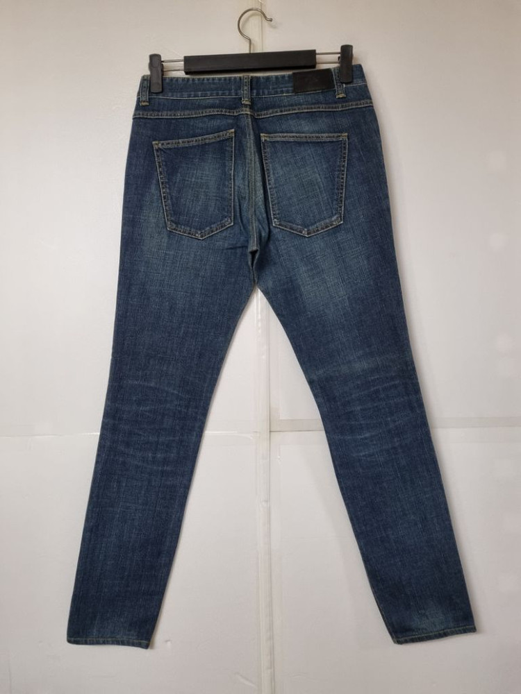 32)플랙진 가죽패치 밀란 워싱 스판 일자청바지--1