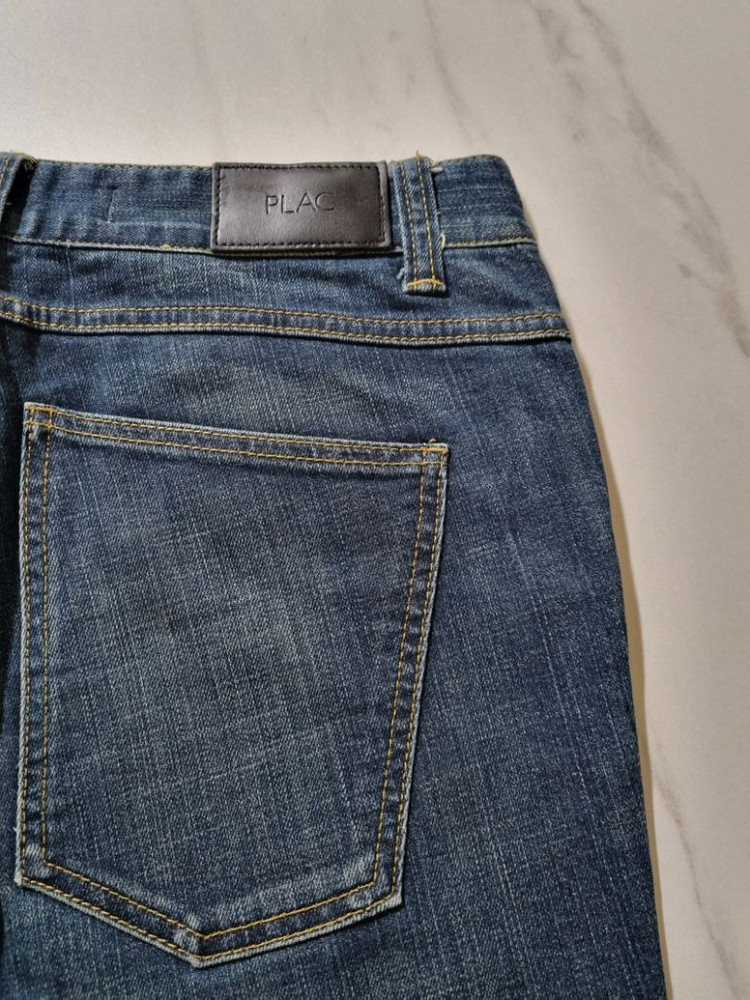 32)플랙진 가죽패치 밀란 워싱 스판 일자청바지--2