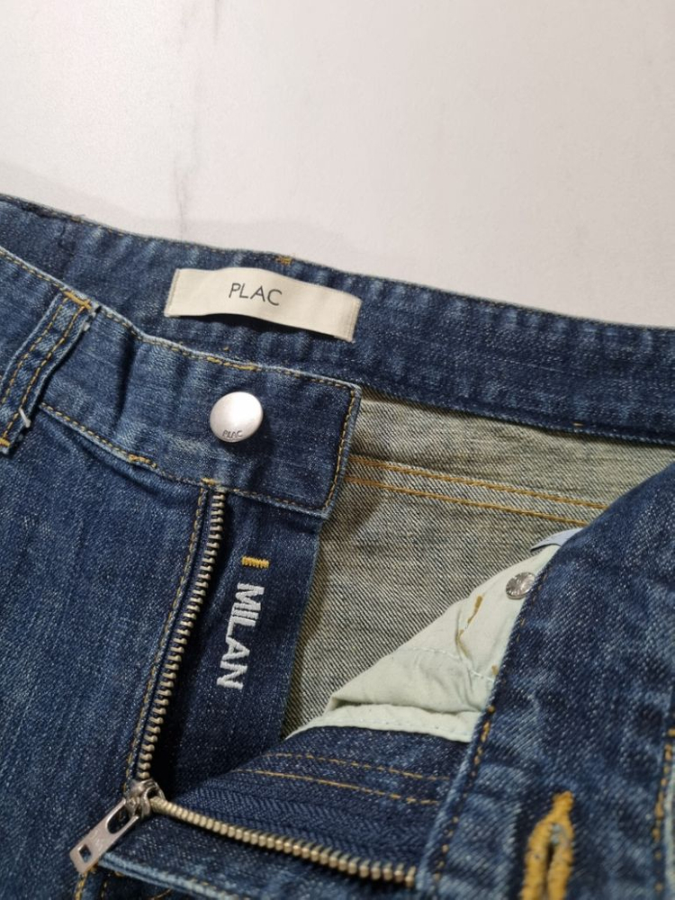 32)플랙진 가죽패치 밀란 워싱 스판 일자청바지--4