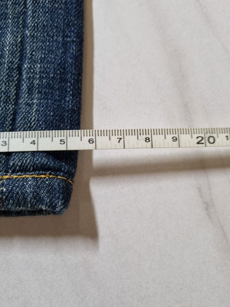 32)플랙진 가죽패치 밀란 워싱 스판 일자청바지--9