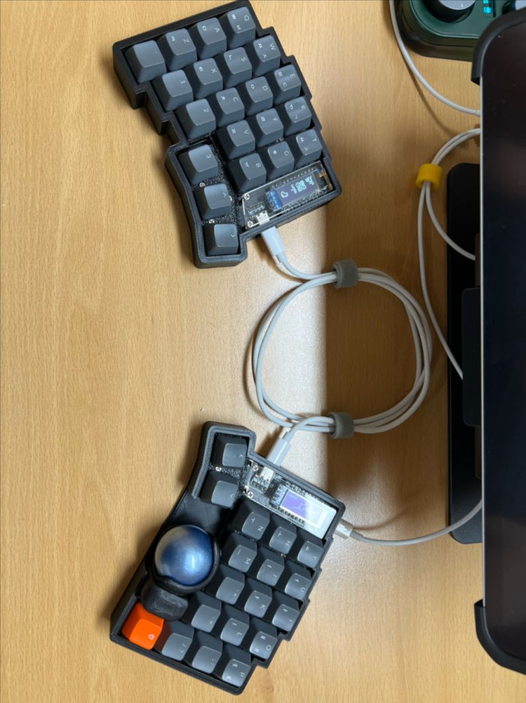 키볼 39 스플릿 키보드 (무소음키, 핫스왑 소켓, 고양이 led)--2