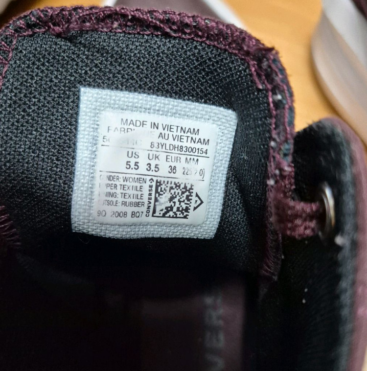 컨버스 올스타 하이탑 스니커즈 버건디 이미지