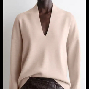 새상품) 코스 cos 드레이프 울 브이넥 니트 베이지 M