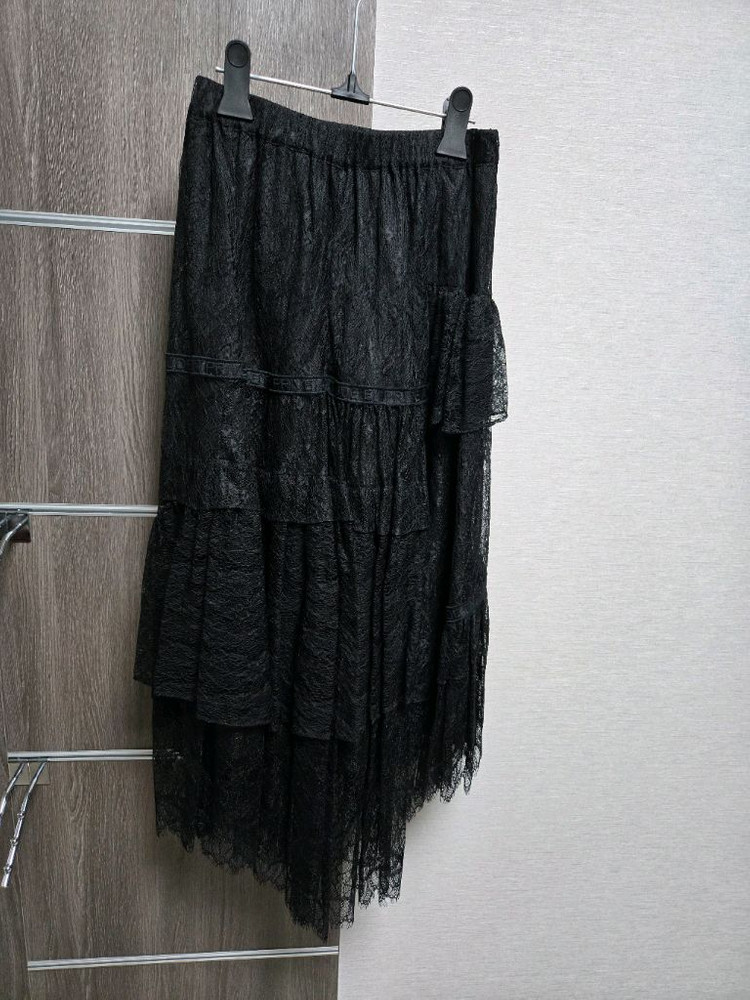 시스템 블랙 레이스 캉캉 스커트--8