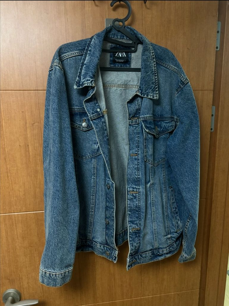 [XXL/1회착] 자라 데님 빈티지 중청 청자켓--4