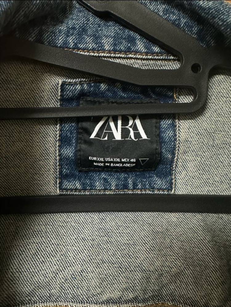 [XXL/1회착] 자라 데님 빈티지 중청 청자켓--6