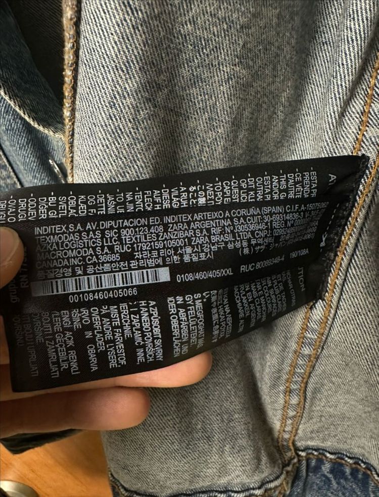 [XXL/1회착] 자라 데님 빈티지 중청 청자켓--3