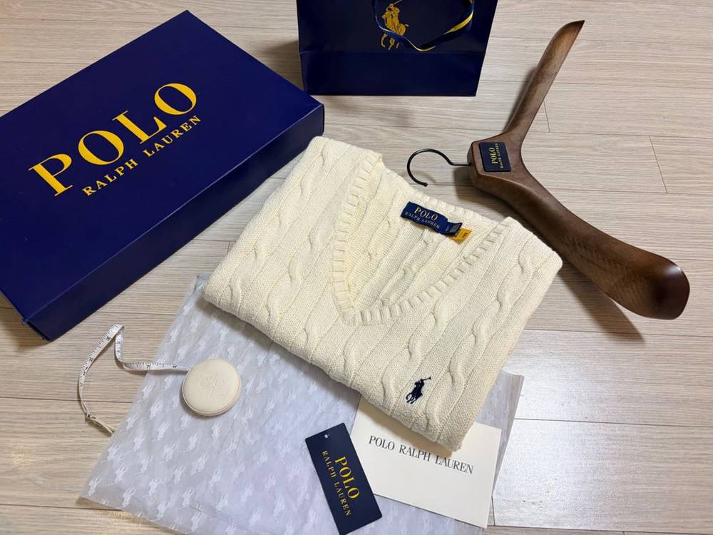 폴로 랄프로렌 케이블 니트 코튼 스웨터 베스트 L(100~105) 아이보리컬러--9