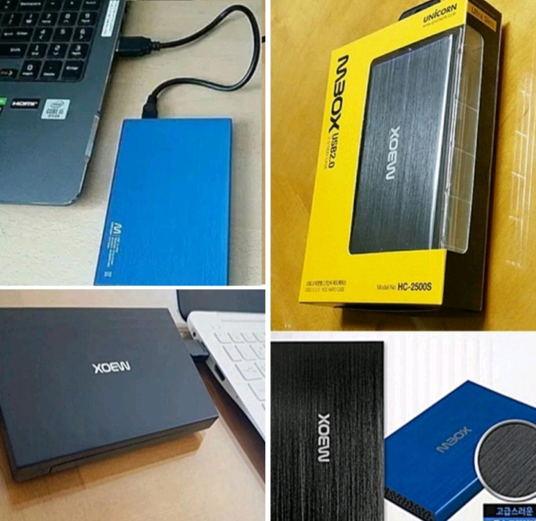 외장하드 대용량 미개봉 1TB USB 케이블포함 풀세트--4