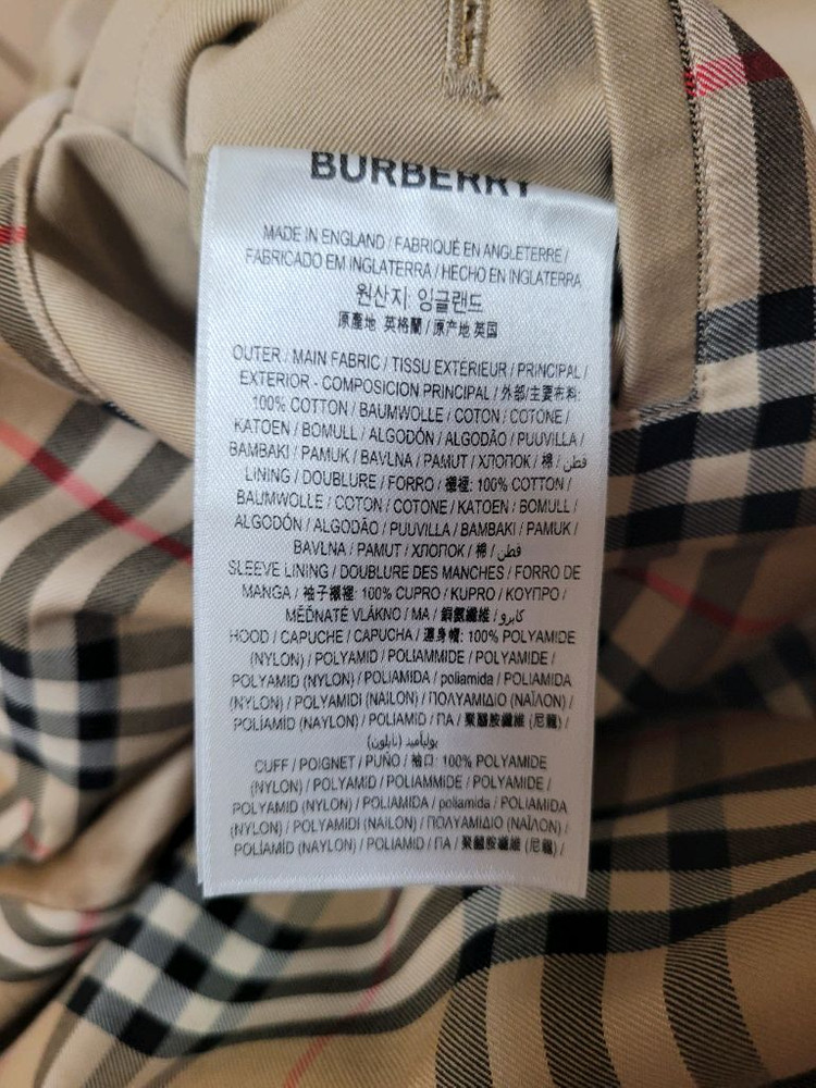 버버리 체크 후드 개버딘 트렌치 코트 UK2--5