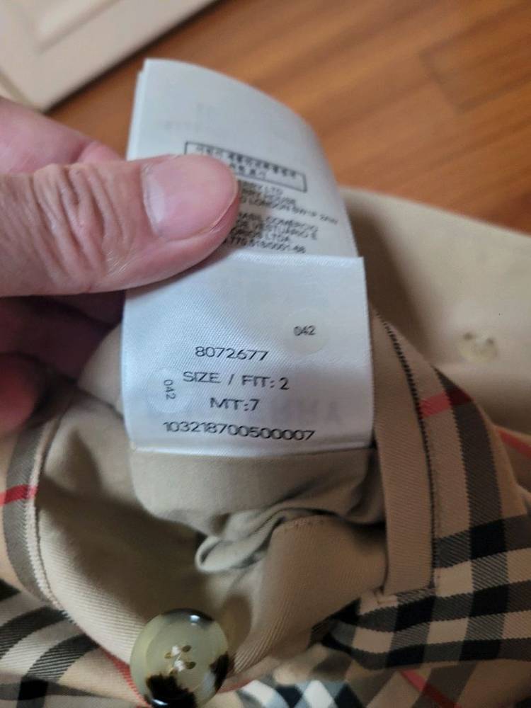 버버리 체크 후드 개버딘 트렌치 코트 UK2--7