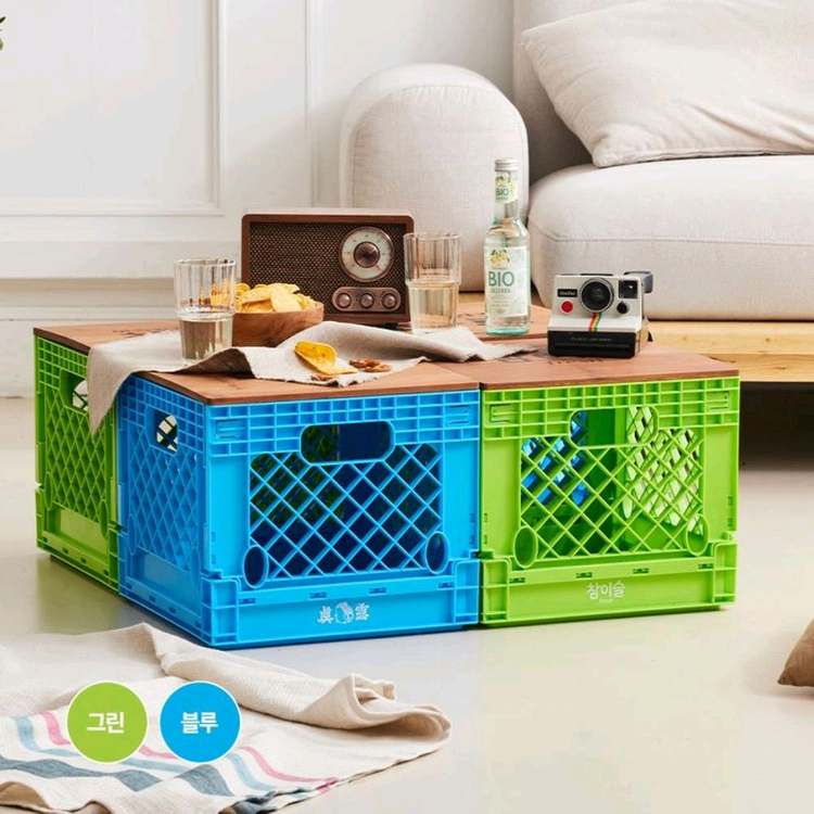 진로 락앤락 폴딩박스 바로한끼 캠핑 피크닉 소풍 도시락 감성 참이슬 우드--1