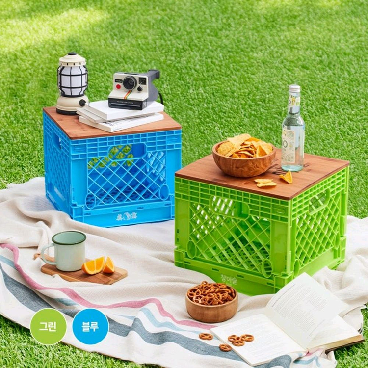진로 락앤락 폴딩박스 바로한끼 캠핑 피크닉 소풍 도시락 감성 참이슬 우드--3