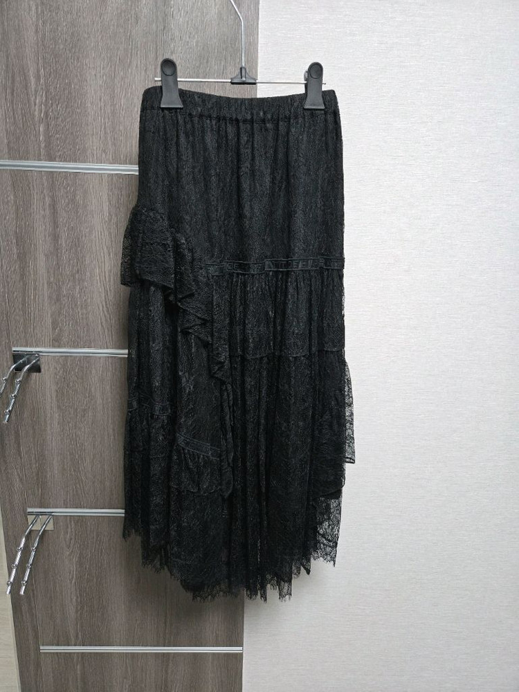 시스템 블랙 레이스 캉캉 스커트--1