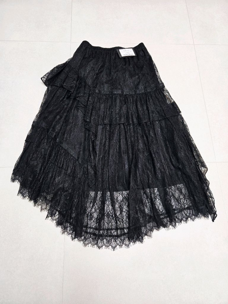 시스템 블랙 레이스 캉캉 스커트--2