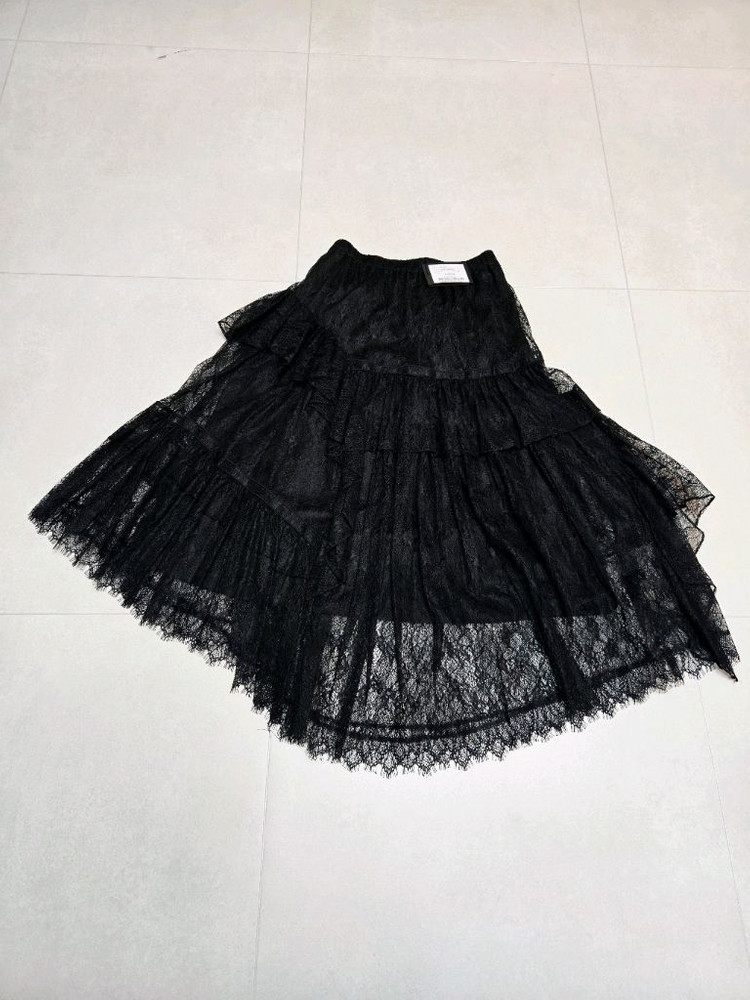 시스템 블랙 레이스 캉캉 스커트--3
