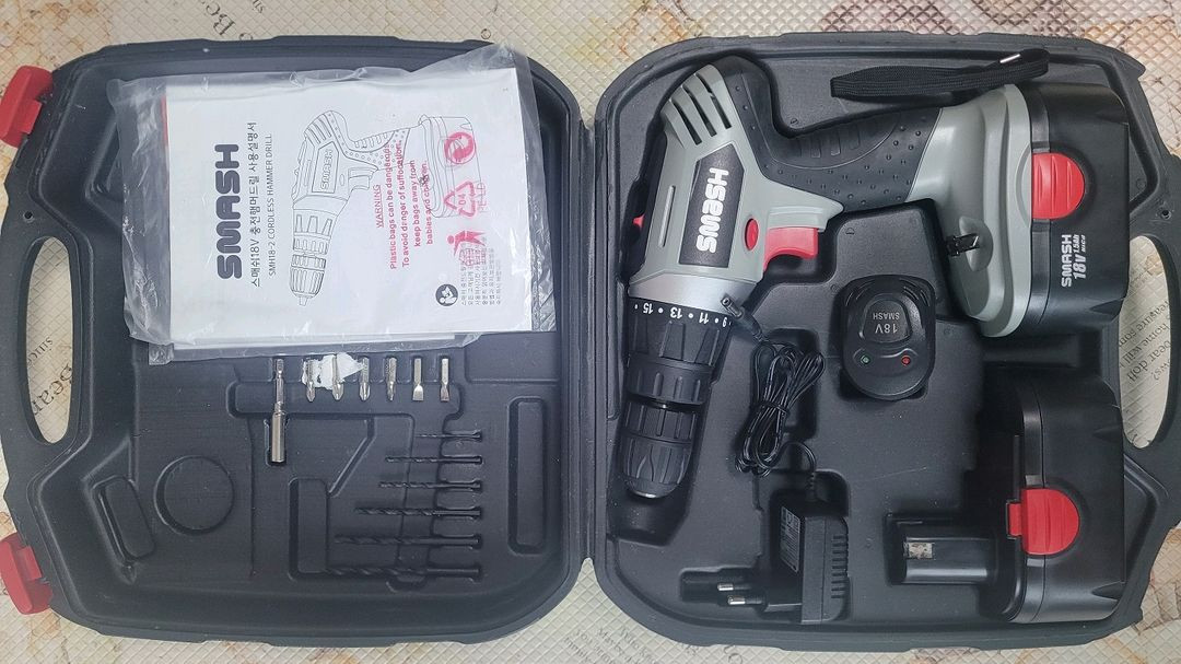 SMASH 충전 전동 드리아브 풀세트 SMH18-2 - 배터리 방전--1