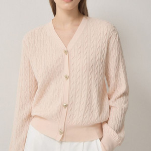 캐시미어 블렌드 케이블 니트 가디건 이미지