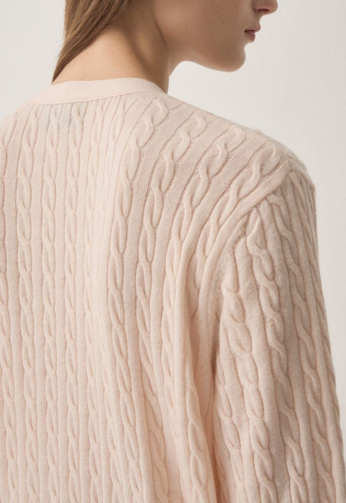 캐시미어 블렌드 케이블 니트 가디건 이미지