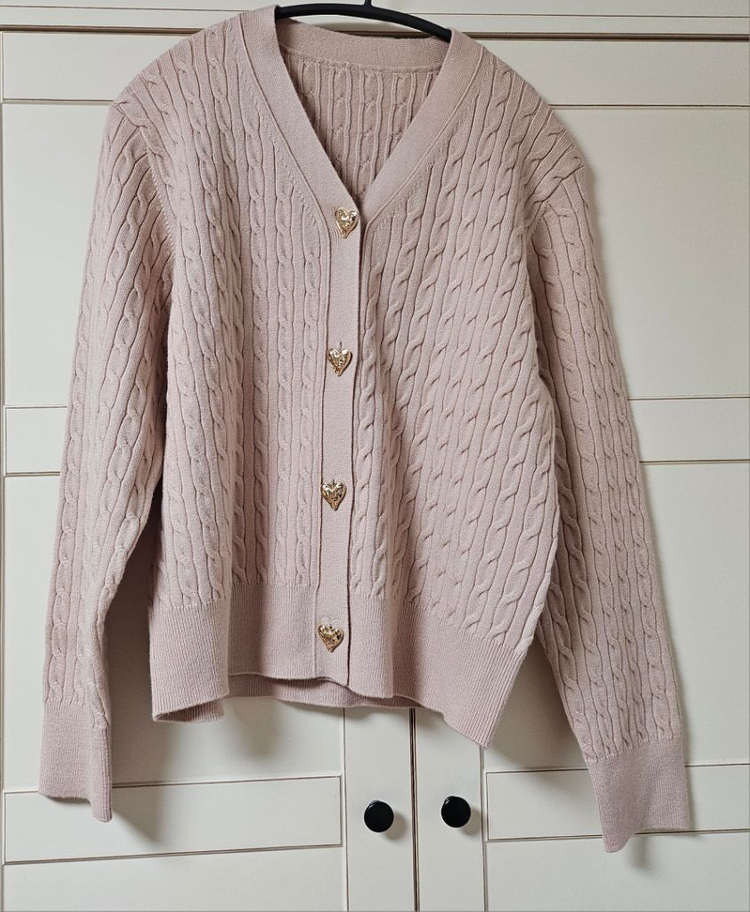 캐시미어 블렌드 케이블 니트 가디건 이미지