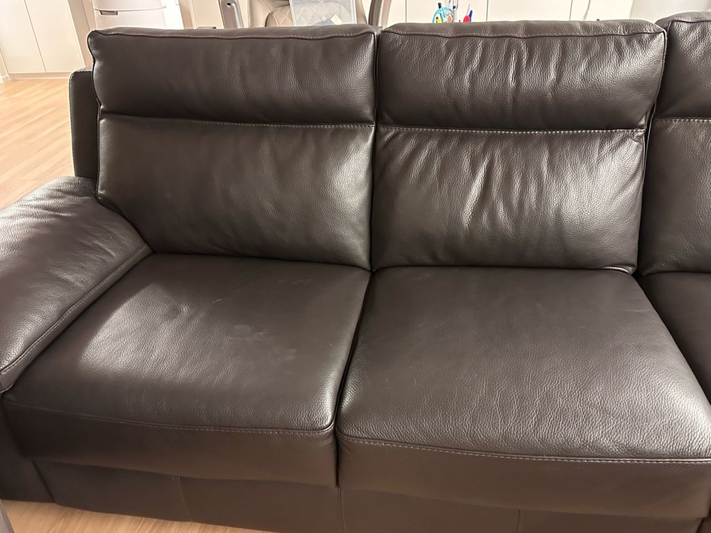 한샘 플래그샵 수입가구 4인용 가죽 소파 이미지