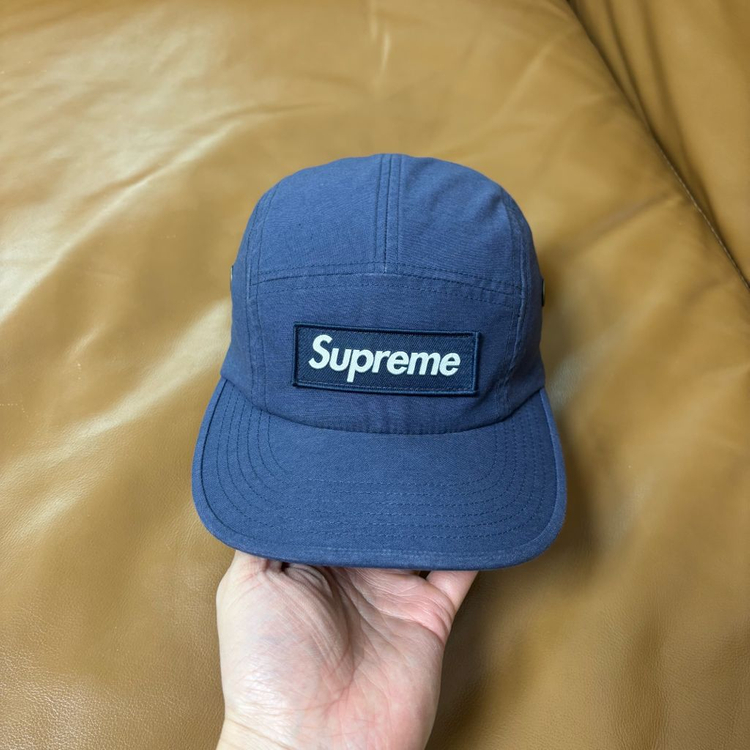 슈프림 캠프캡 모자 박스로고 23fw 밀리터리 네이비--1