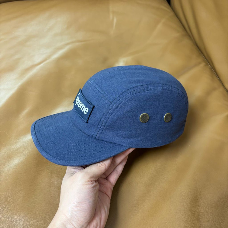 슈프림 캠프캡 모자 박스로고 23fw 밀리터리 네이비--3