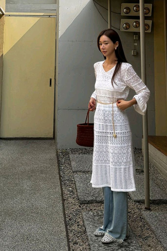 고걸 수입 니트롱원피스 L사이즈 새상품--8