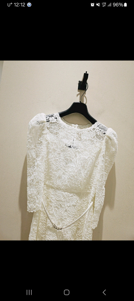 지고트 김지수착용 화이트 레이스 원피스 77사이즈--2