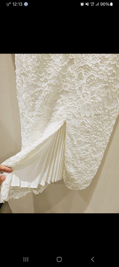 지고트 김지수착용 화이트 레이스 원피스 77사이즈--9