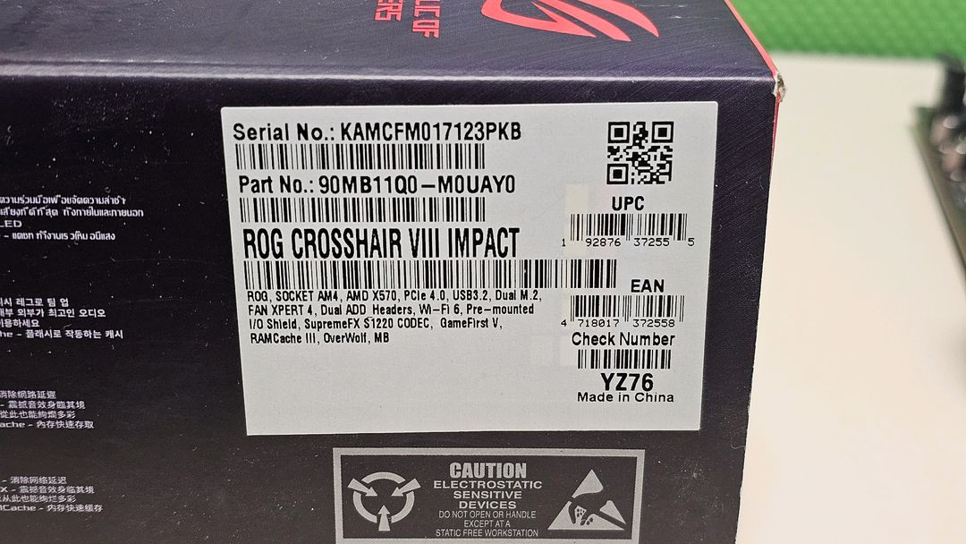 (고장,부품용) ROG Crosshair VIII Impact X570 크로스헤어 임팩트--4