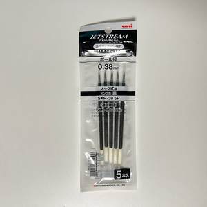 제트스트림 볼펜 0.38 검정 리필심 SXR-38 5P 미개봉