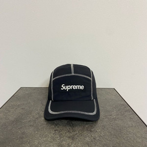 (OS) 슈프림 박스로고 캠프캡 모자 23SS 리플렉티브 스티치 블랙