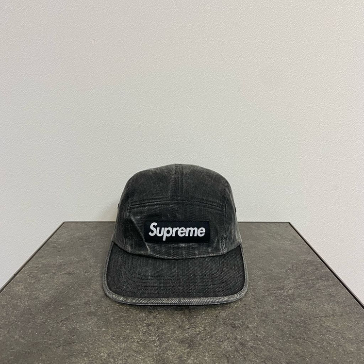 (OS) 슈프림 박스로고 캠프캡 모자 23SS 리플렉티브 스티치 블랙--7