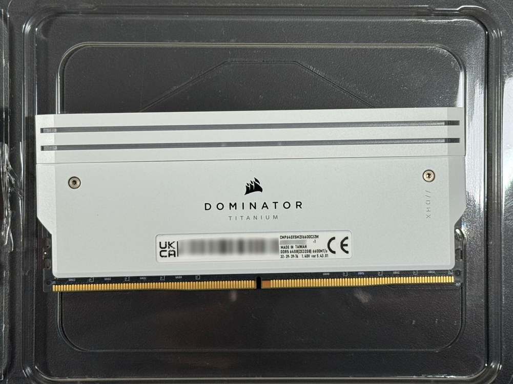 커세어 도미네이터 티타늄 화이트 DDR5 64GB 6600Mhz CL32 XMP 전용 이미지