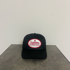 (OS) 슈프림 5패널 메쉬 백 볼캡 모자 오서라이즈 블랙