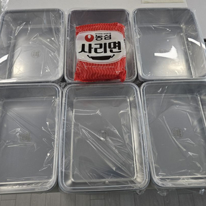 긴사각 한국 316스텐 용기 6개 일괄(새상품) 이미지