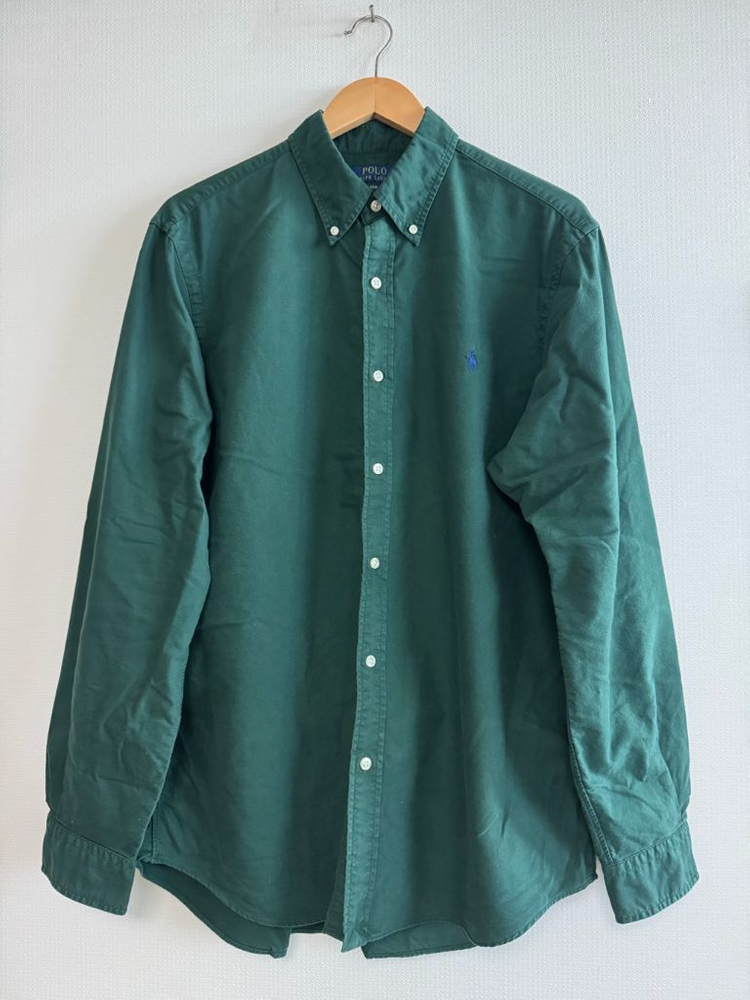 폴로 랄프로렌 가먼트다이 옥스포드 셔츠 (클래식핏L/그린)--5