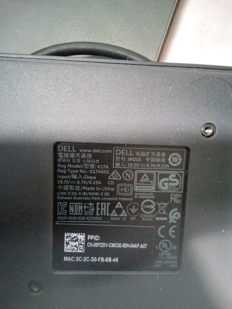 델 노트북 도킹 스테이션 K17A001--1