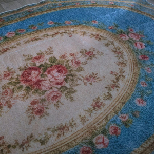 고전풍 블루 플라워 카페트 새상품