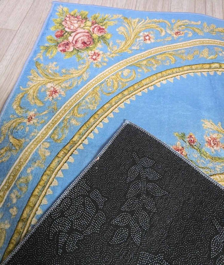 고전풍 블루 플라워 카페트 새상품--8