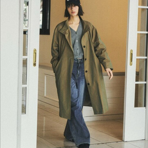 citta 씨타 클래식 밀리터리 트렌치자켓 카키베이지 모자세트