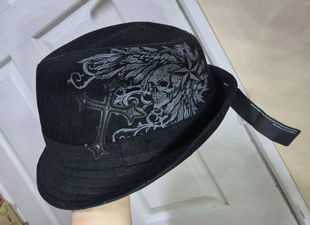 해골십자가 페도라 패션모자(새상품)--2