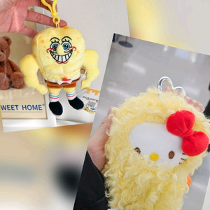 스폰지밥 + 헬로키티 인형 키링