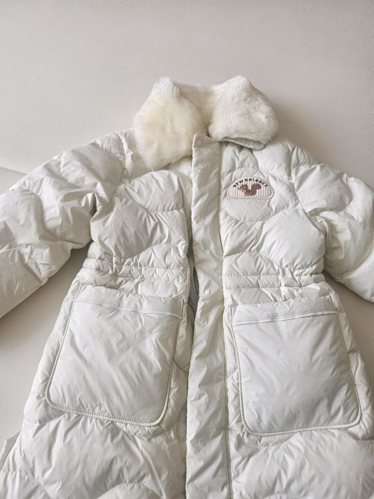 뉴발란스키즈120 여아퀼팅경량롱패딩--2