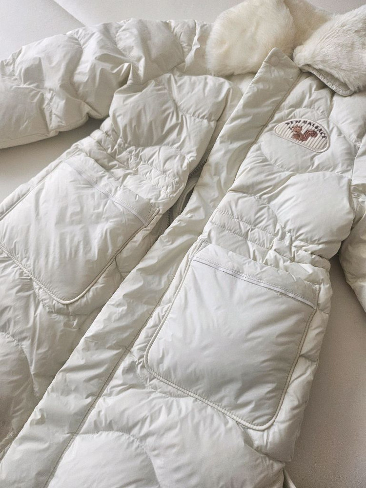 뉴발란스키즈120 여아퀼팅경량롱패딩--3