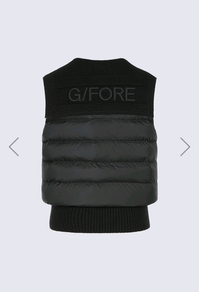 지포어 니트배색 다운 패딩 조끼--3